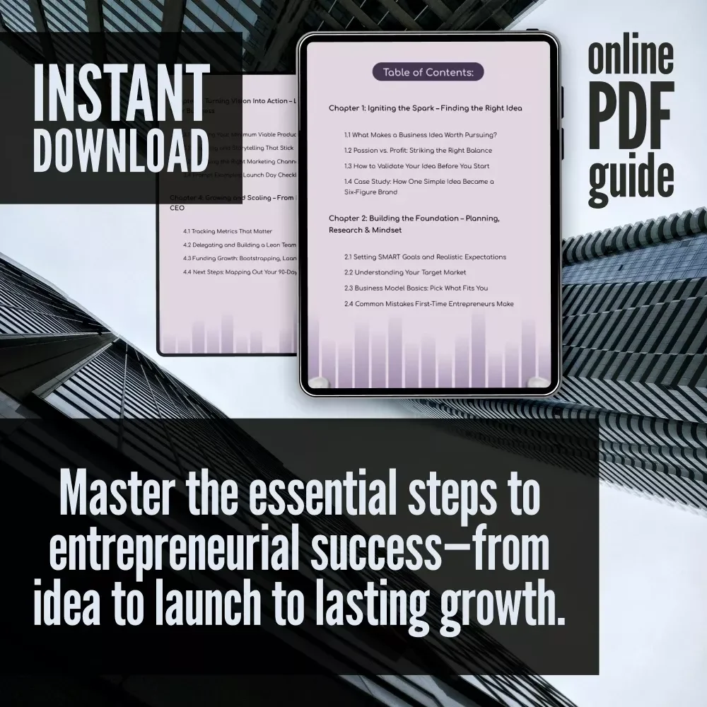 From Spark to Scale: Your No-Fluff Guide to Entrepreneurial Success | Digital Guide to Steps to Entrepreneurial Success, Business Checklist, eBook for Aspiring Entrepreneurs