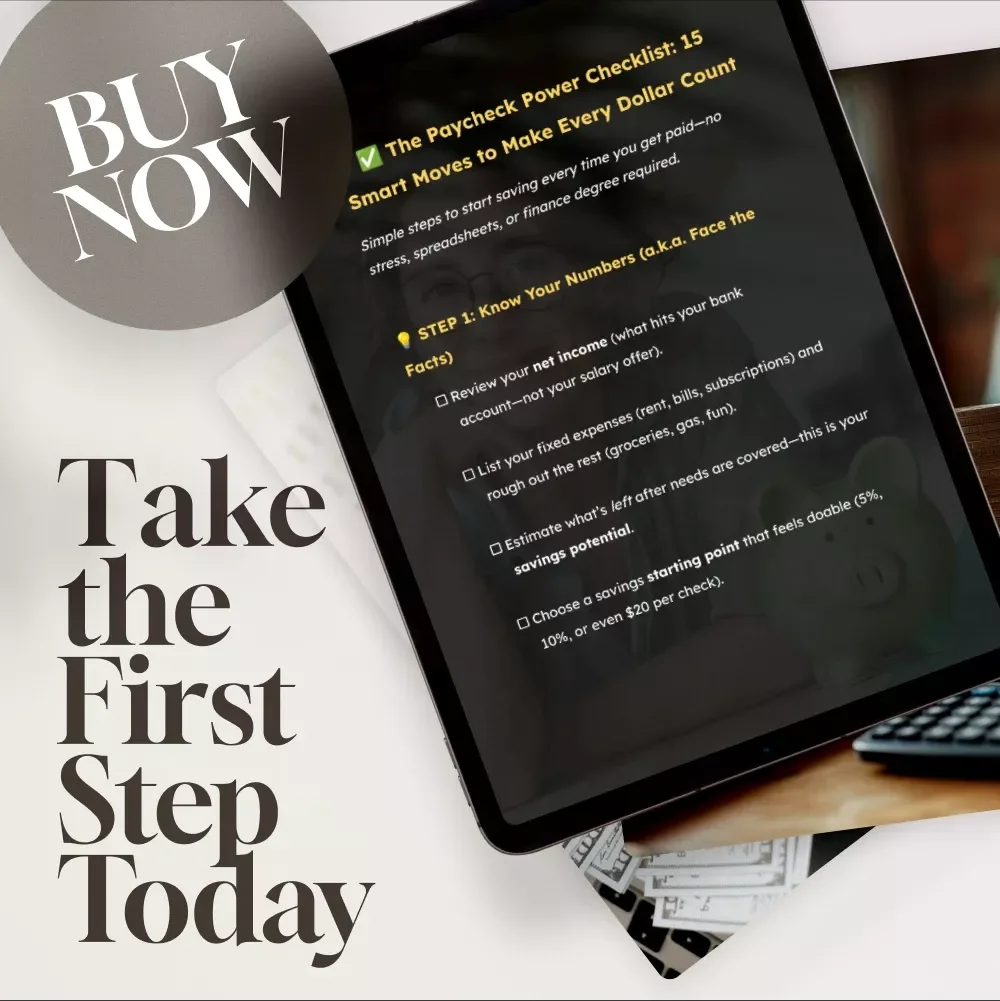 The Paycheck Power Checklist: 15 Smart Moves to Make Every Dollar Count | Budgeting Printable | How Much to Save Per Paycheck Guide | Digital Download
