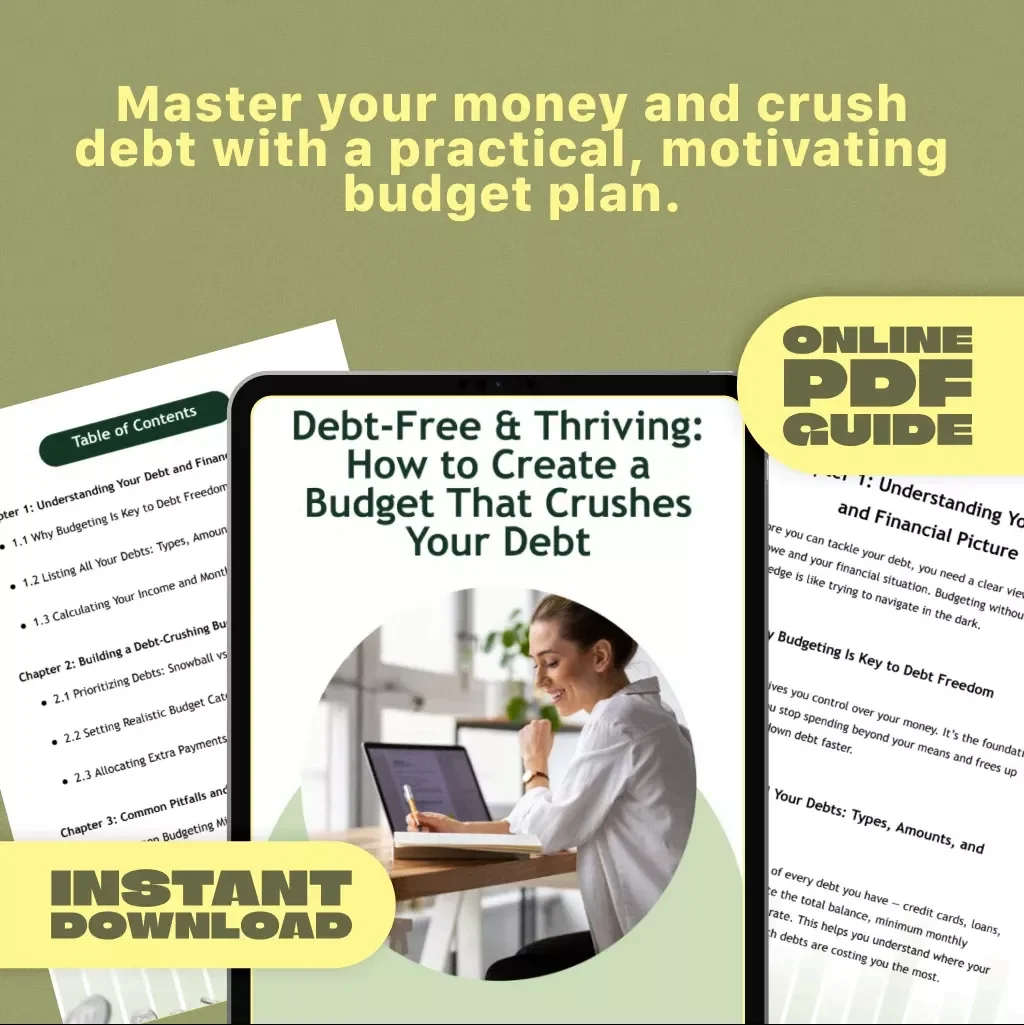 Debt-Free & Thriving: How to Create a Budget That Crushes Your Debt | Digital Budgeting Guide for Paying Off Debt Fast | Instant Download