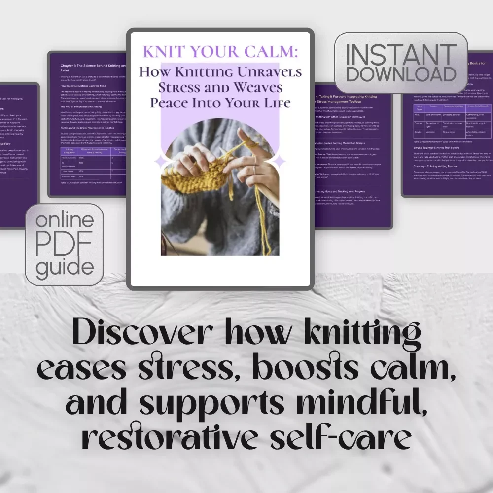 Knit Your Calm: How Knitting Unravels Stress and Weaves Peace Into Your Life | Knitting and Stress Reduction Digital Guide for Mindfulness, Relaxation & Mental Wellness