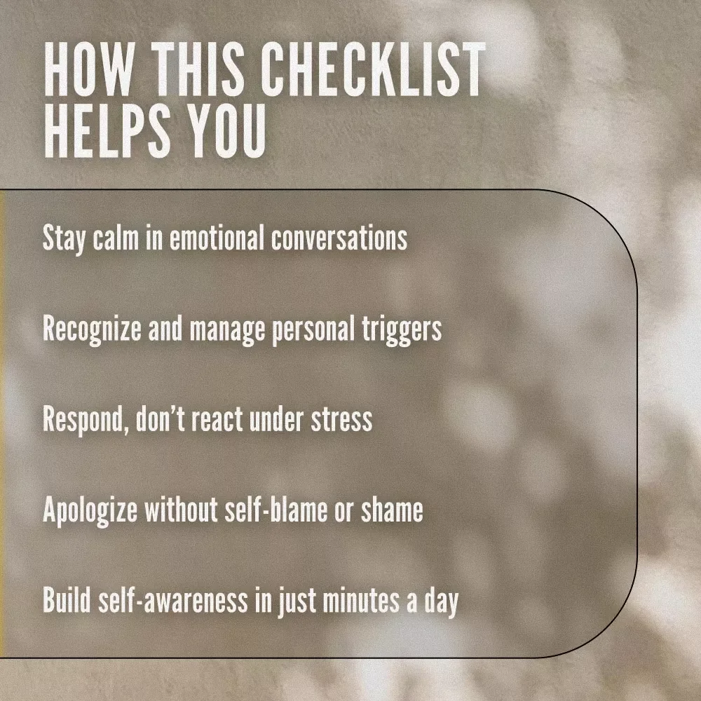 Checklist: The Emotional Maturity Mini Manual | Develop Emotional Maturity | Printable Self-Growth Guide PDF