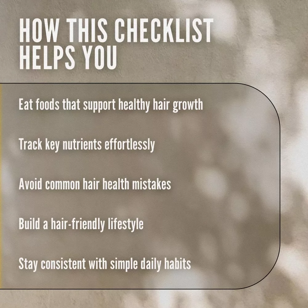 Grow Gorgeous: The Ultimate 50-Step Hair Nourishment Checklist | Digital Download for Healthy Hair | Hair Growth Food Guide | Vitamins for Hair | Checklist for Hair Health