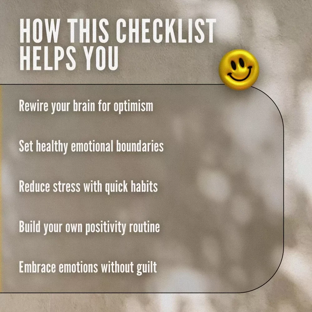Your Bright Side Action Checklist: 10 Steps to Stay Positive in a Negative World | Printable Digital Checklist for Personal Growth & Mental Wellness | How Do I Stay Positive in a Negative World