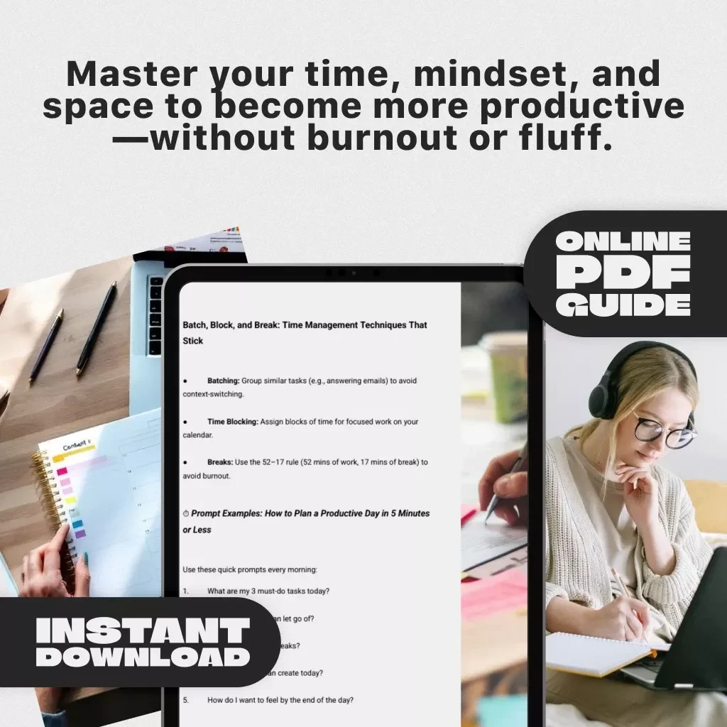 Power Up Your Day: The No-Fluff Guide to Becoming More Productive in Life | Productivity eBook | Digital Guide on How to Become More Productive in Life