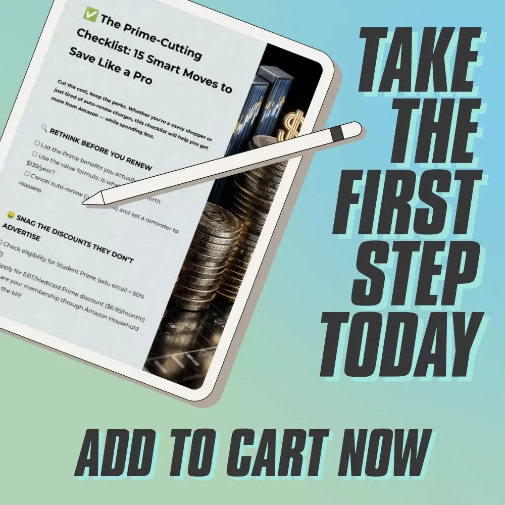 The Prime-Cutting Checklist: 15 Smart Moves to Save Like a Pro | How to Save on Amazon Prime Membership | Digital Download, Printable PDF