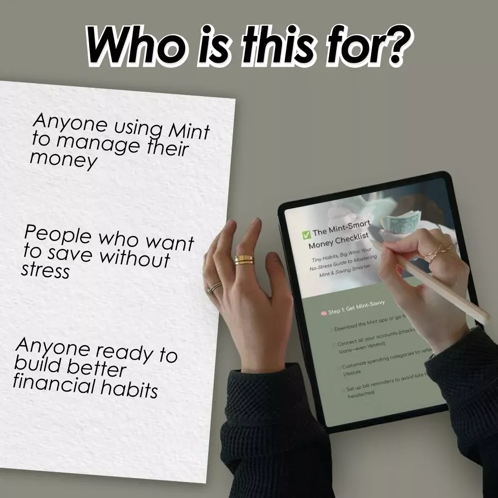 The Mint-Smart Money Checklist | Budget & Saving Digital Guide | Mint Saving Strategy | Finance Planner Printable