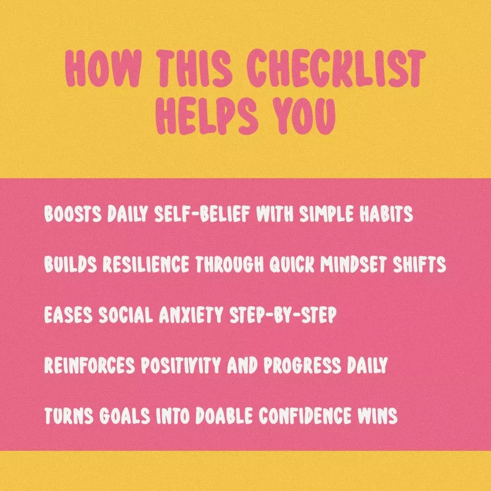 Your Confidence Kickstart Checklist: Simple Steps to a More Unshakeable You | Confidence Building Exercises | Digital Download PDF