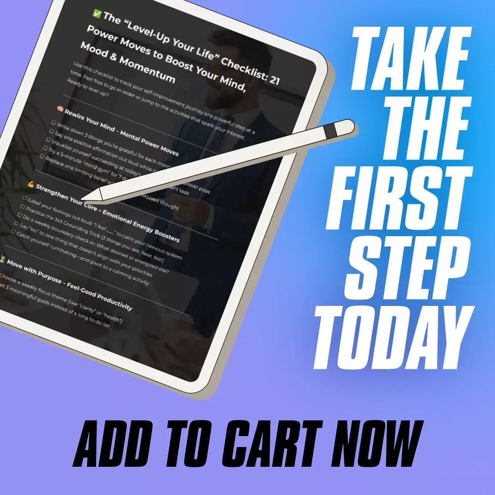 The “Level-Up Your Life” Checklist: 21 Power Moves to Boost Your Mind, Mood & Momentum – Self Improvement Activities Digital Download, Wellness Productivity Printable, Personal Growth PDF