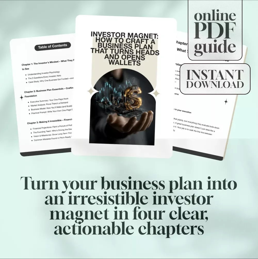 Investor Magnet: How to Craft a Business Plan That Turns Heads and Opens Wallets | Guide to How to Create a Business Plan That Attracts Investors | Business Plan eBook | Pitch Deck Checklist | Digital Download
