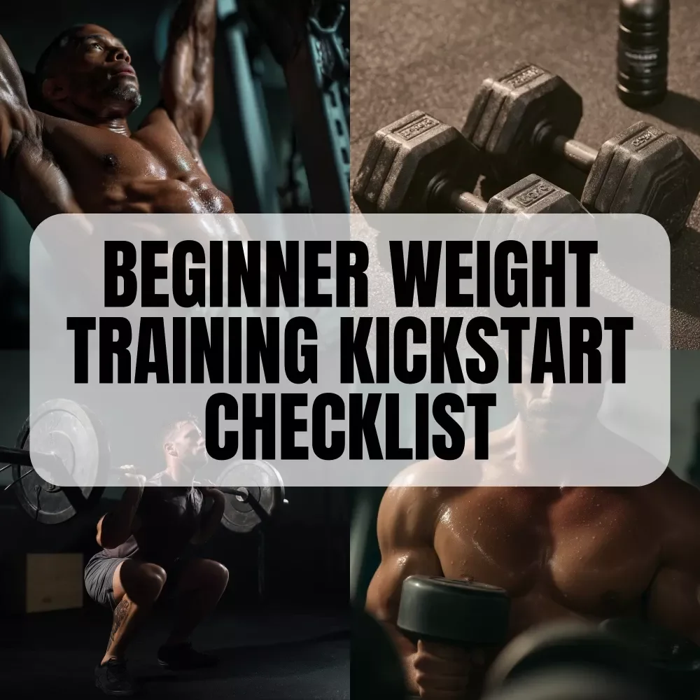 Beginner Weight Training Kickstart Checklist – Printable PDF, Digital Download for Beginner Weight Training Routine, Fitness Starter Guide