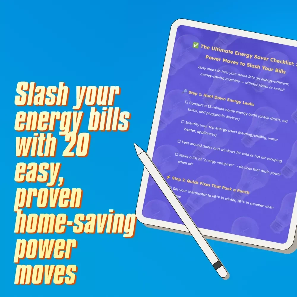The Ultimate Energy Saver Checklist: 20 Power Moves to Slash Your Bills | Save on Energy Bill | Home Energy Saving Digital Download