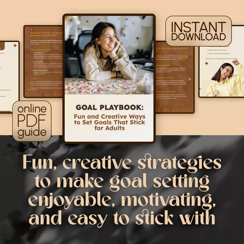 Goal Playbook: Fun and Creative Ways to Set Goals That Stick for Adults – Fun Goal Setting Activity for Adults | Printable Digital Guide
