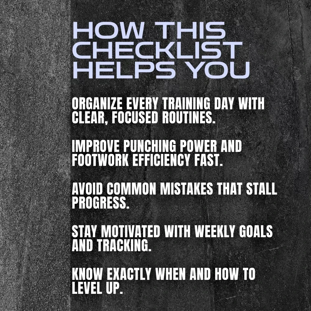 Knockout Boxing Training Checklist: Your Action Plan to Punch Perfect & Power Up | Printable Boxing Training Routine PDF | Digital Download