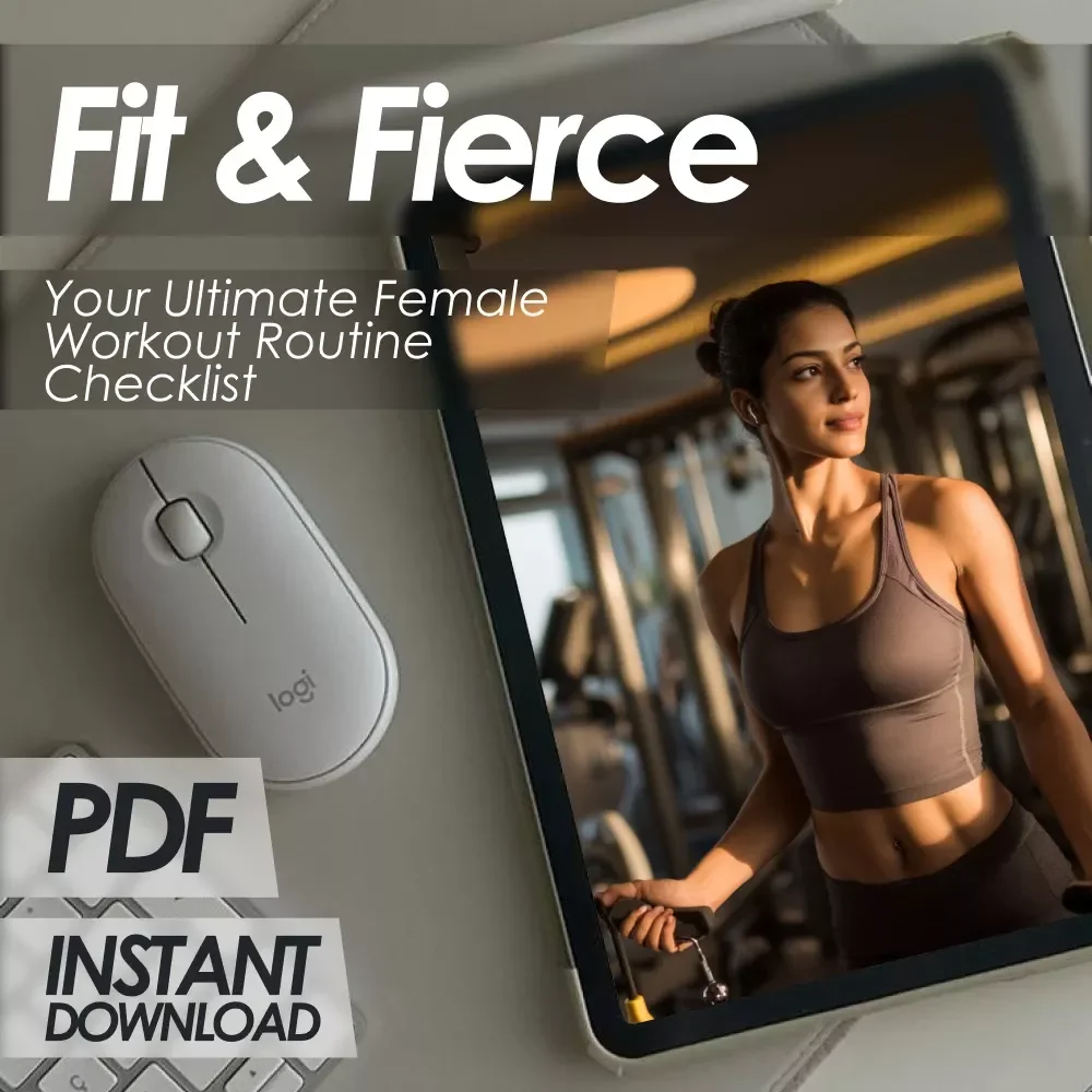 Fit & Fierce: Your Ultimate Female Workout Routine Checklist | Printable Fitness Tracker for Women | Digital Wellness Planner Download