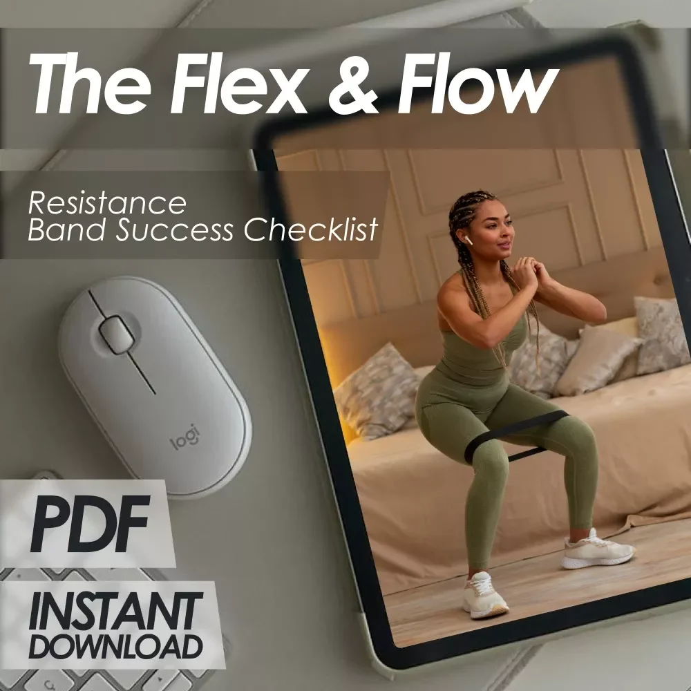 The Flex & Flow Resistance Band Success Checklist | Printable Resistance Band Workout Routine Guide | Fitness Tracker PDF for Women & Men