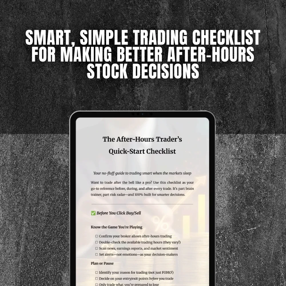 The After-Hours Trader’s Quick-Start Checklist | How to Trade After Hours | Printable Digital Download