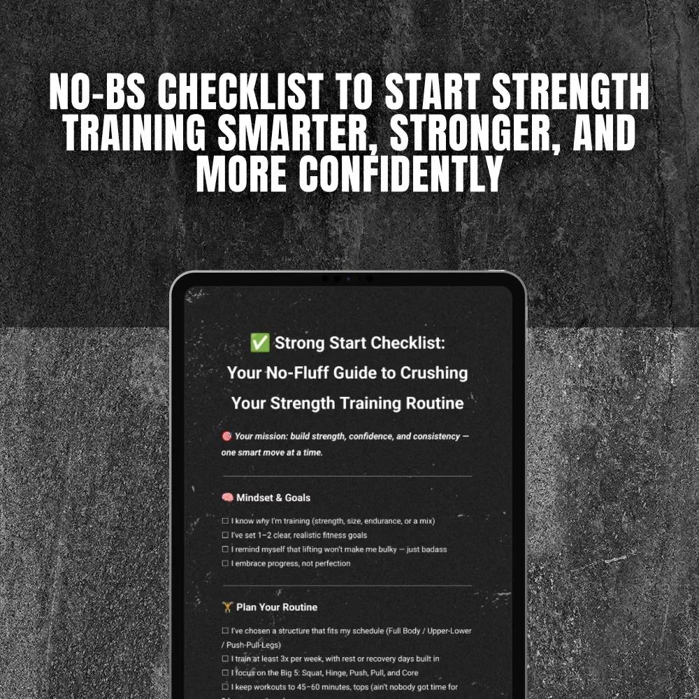 Strong Start Checklist: Your No-Fluff Guide to Crushing Your Strength Training Routine | Strength Training Routine Guide | Digital Fitness Checklist for Beginners