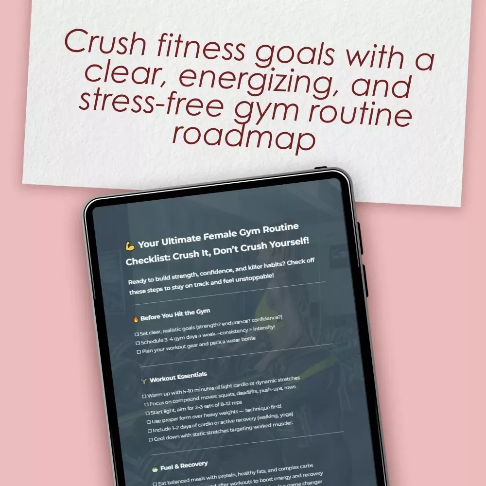 Your Ultimate Female Gym Routine Checklist: Crush It, Don’t Crush Yourself | Printable Fitness Planner | Female Gym Routine Tracker | Digital Download
