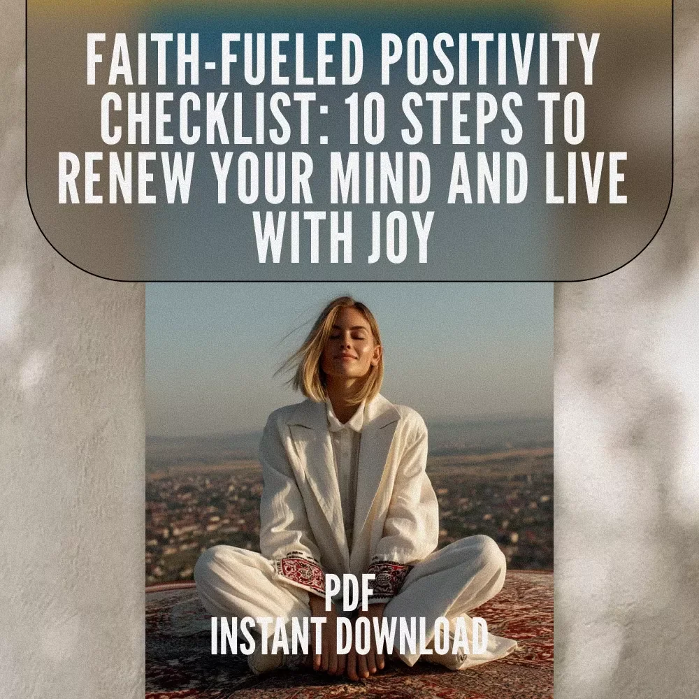 Faith-Fueled Positivity Checklist: 10 Steps to Renew Your Mind and Live with Joy | Christian Books on Positive Thinking | Scripture-Based Digital Download