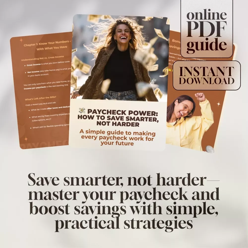 Paycheck Power: How to Save Smarter, Not Harder | Digital Guide on How Much to Save Per Paycheck | Budgeting & Saving Tips eBook