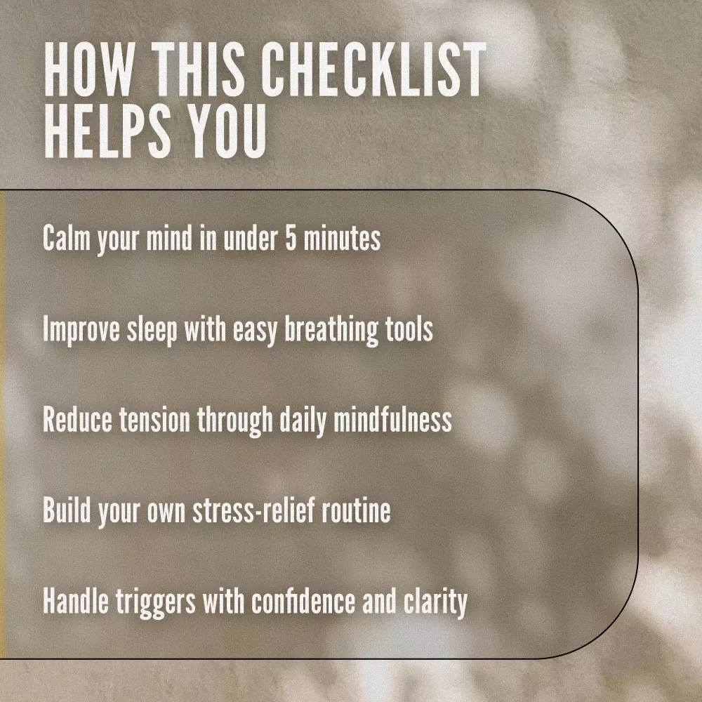 Your Ultimate Calm-Down Action Plan: 10 Steps to Outsmart Anxiety | Digital Checklist for Relaxation Techniques for Anxiety, Self-Care, and Stress Relief