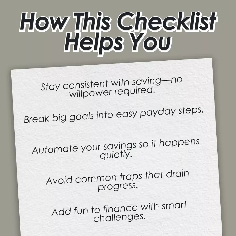 The Biweekly Money Boost Checklist: Tiny Steps to Big Savings | Save Money Biweekly | Digital Download Checklist