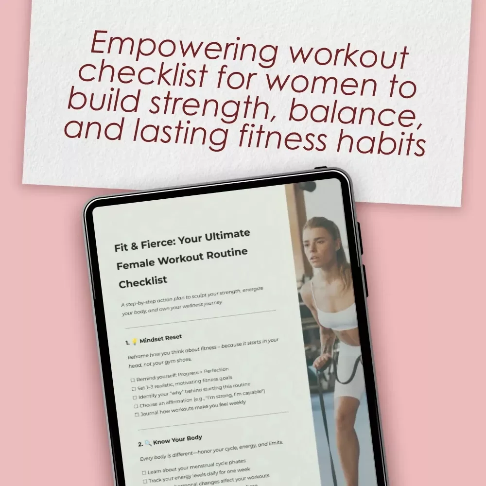 Fit & Fierce: Your Ultimate Female Workout Routine Checklist | Printable Fitness Tracker for Women | Digital Wellness Planner Download