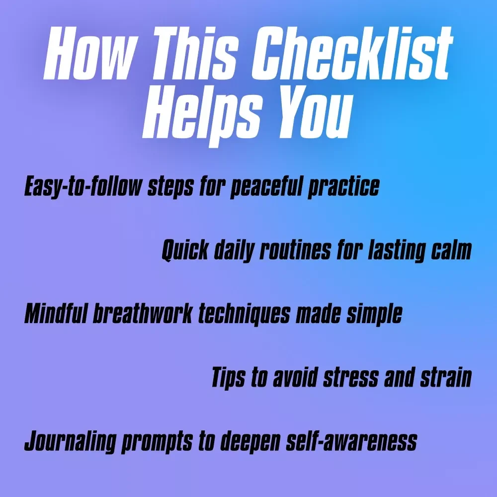 The Serene Flow Calm Yoga Checklist: Your Path to Peaceful Practice | Calm Yoga Digital Download, Printable Wellness Guide, Mindfulness & Breathwork Routine