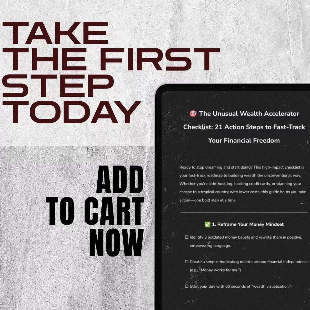 The Unusual Wealth Accelerator Checklist: 21 Action Steps to Fast-Track Your Financial Freedom | Digital Download for Financial Freedom Seekers