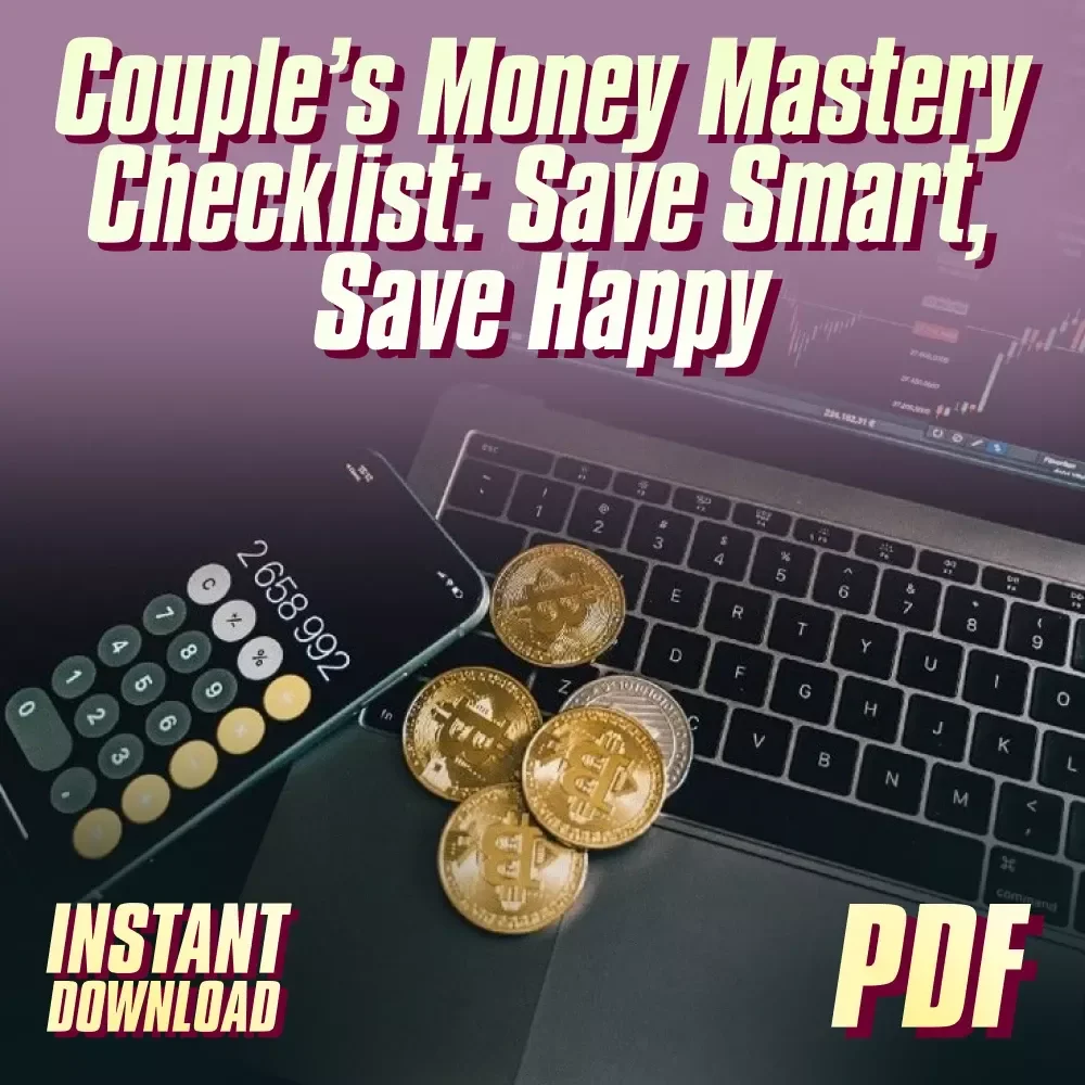 Couple’s Money Mastery Checklist: Save Smart, Save Happy | Best Way to Save Money as a Couple | Digital Download Budget & Finance Planner