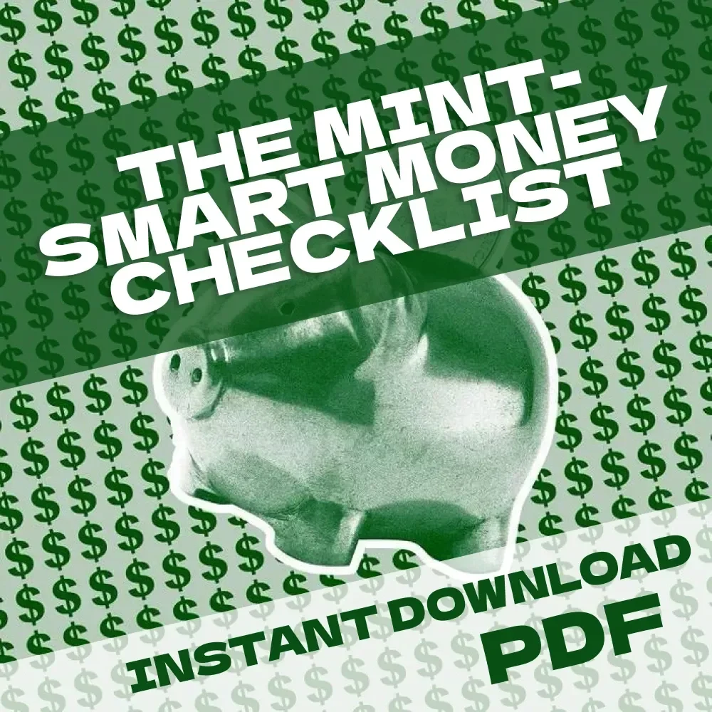 The Mint-Smart Money Checklist | Budget & Saving Digital Guide | Mint Saving Strategy | Finance Planner Printable