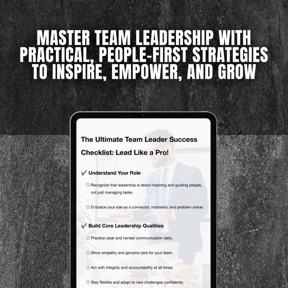 The Ultimate Team Leader Success Checklist: Lead Like a Pro – Digital Download | Boost Team Leader Qualities & Leadership Skills