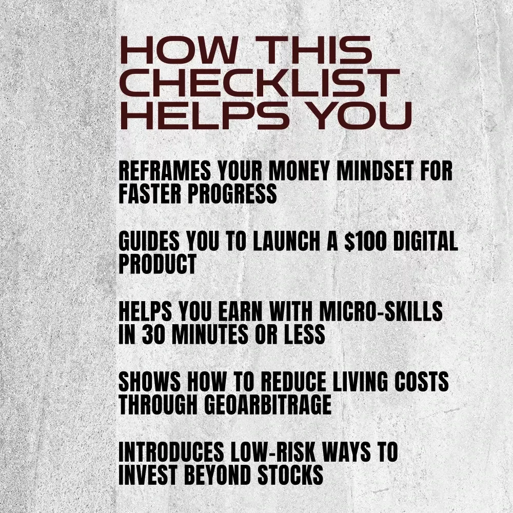 The Unusual Wealth Accelerator Checklist: 21 Action Steps to Fast-Track Your Financial Freedom | Digital Download for Financial Freedom Seekers