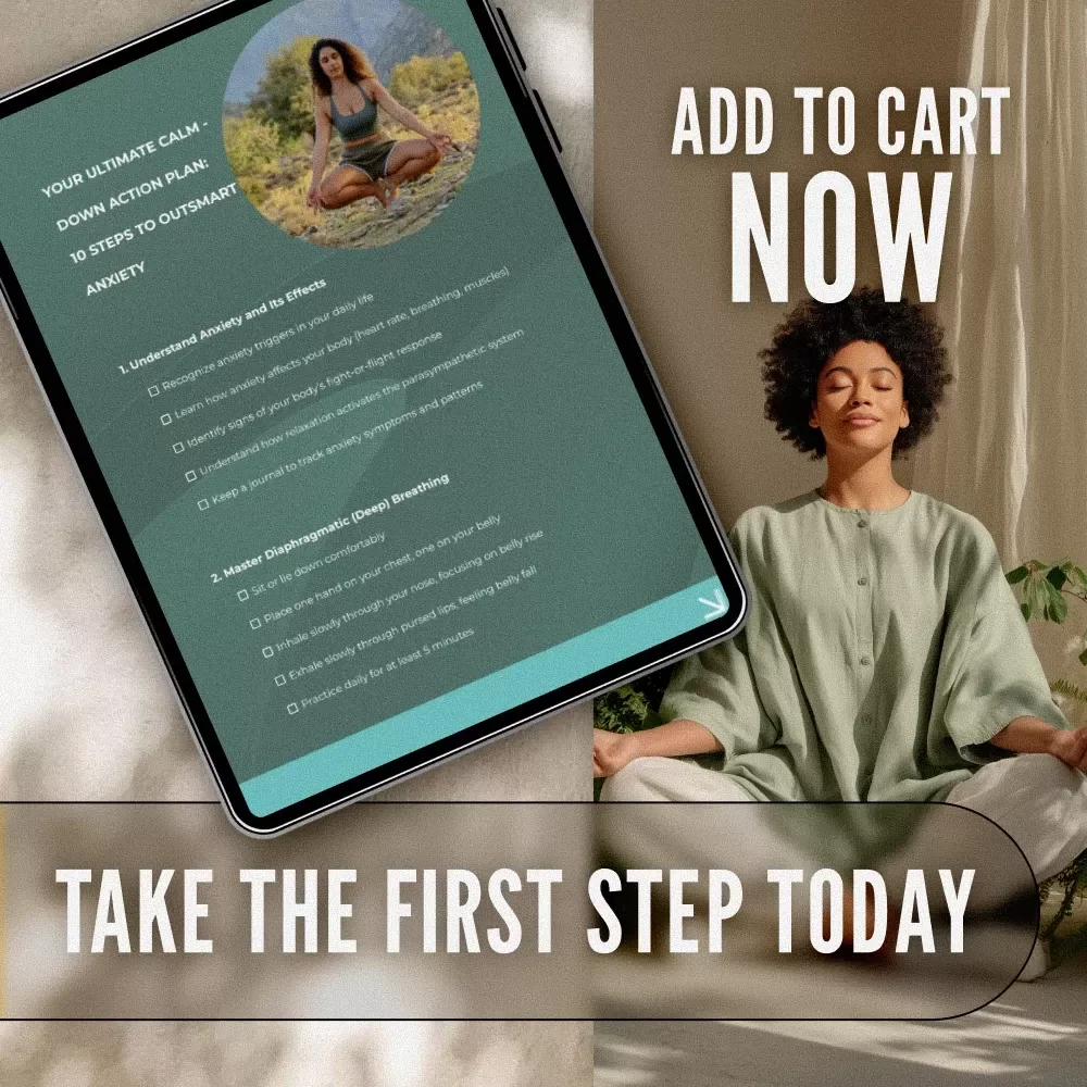 Your Ultimate Calm-Down Action Plan: 10 Steps to Outsmart Anxiety | Digital Checklist for Relaxation Techniques for Anxiety, Self-Care, and Stress Relief