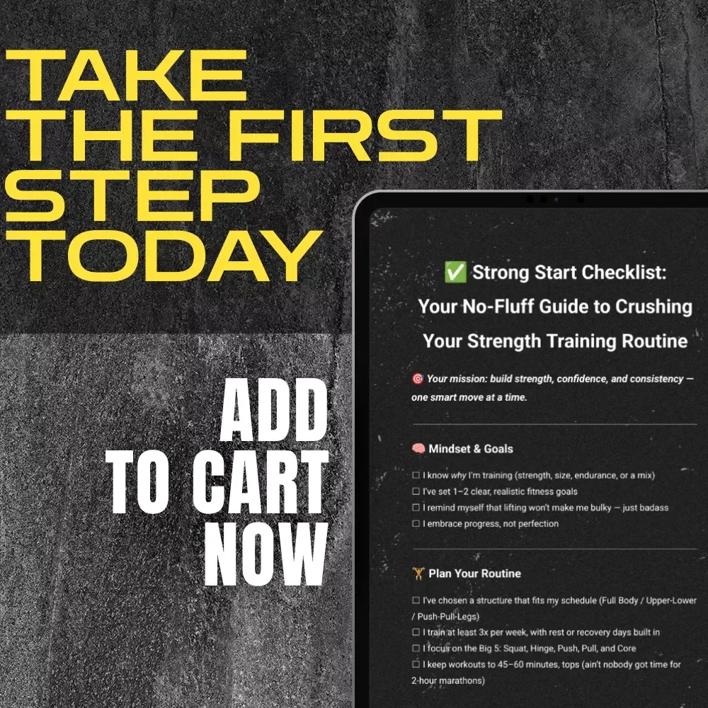 Strong Start Checklist: Your No-Fluff Guide to Crushing Your Strength Training Routine | Strength Training Routine Guide | Digital Fitness Checklist for Beginners