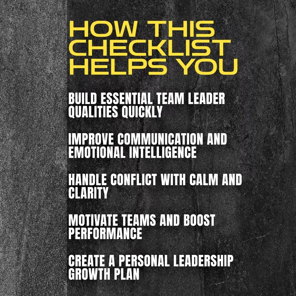 The Ultimate Team Leader Success Checklist: Lead Like a Pro – Digital Download | Boost Team Leader Qualities & Leadership Skills