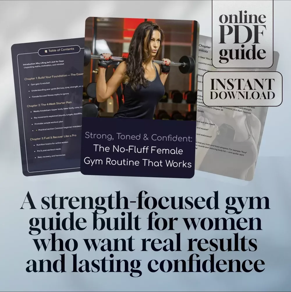 Strong, Toned & Confident: The No-Fluff Female Gym Routine That Works | Printable Fitness Guide, Female Gym Routine Plan, Digital Workout eBook