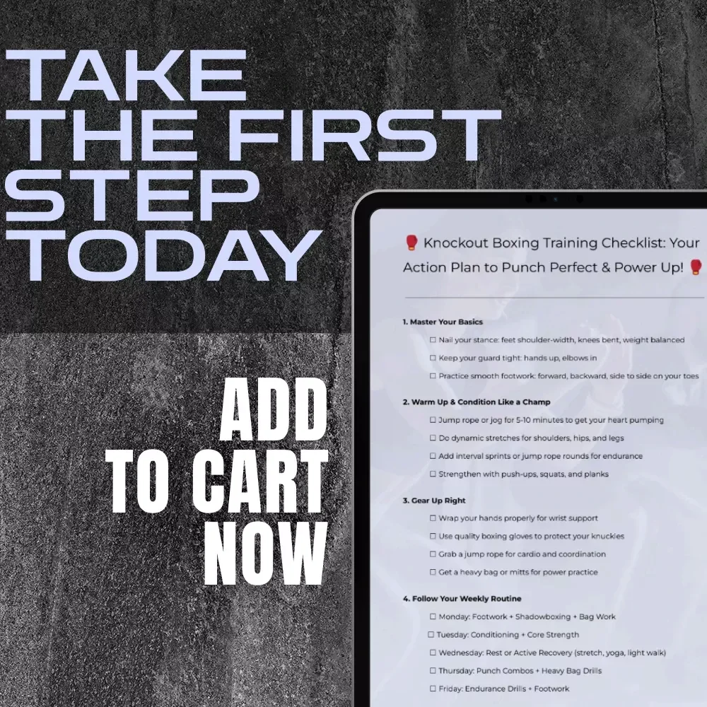 Knockout Boxing Training Checklist: Your Action Plan to Punch Perfect & Power Up | Printable Boxing Training Routine PDF | Digital Download
