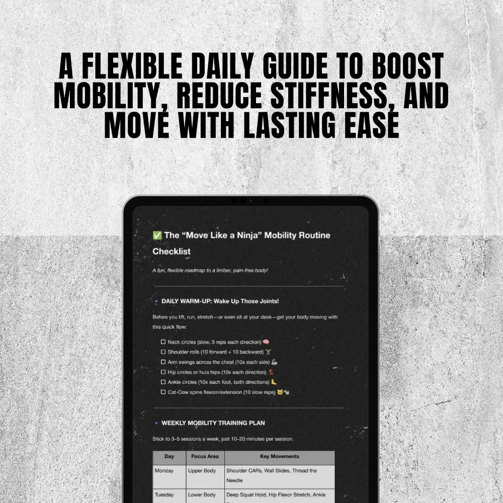 The “Move Like a Ninja” Mobility Routine Checklist | Fun Daily Mobility Workout Routine PDF | Stretching & Flexibility Digital Download