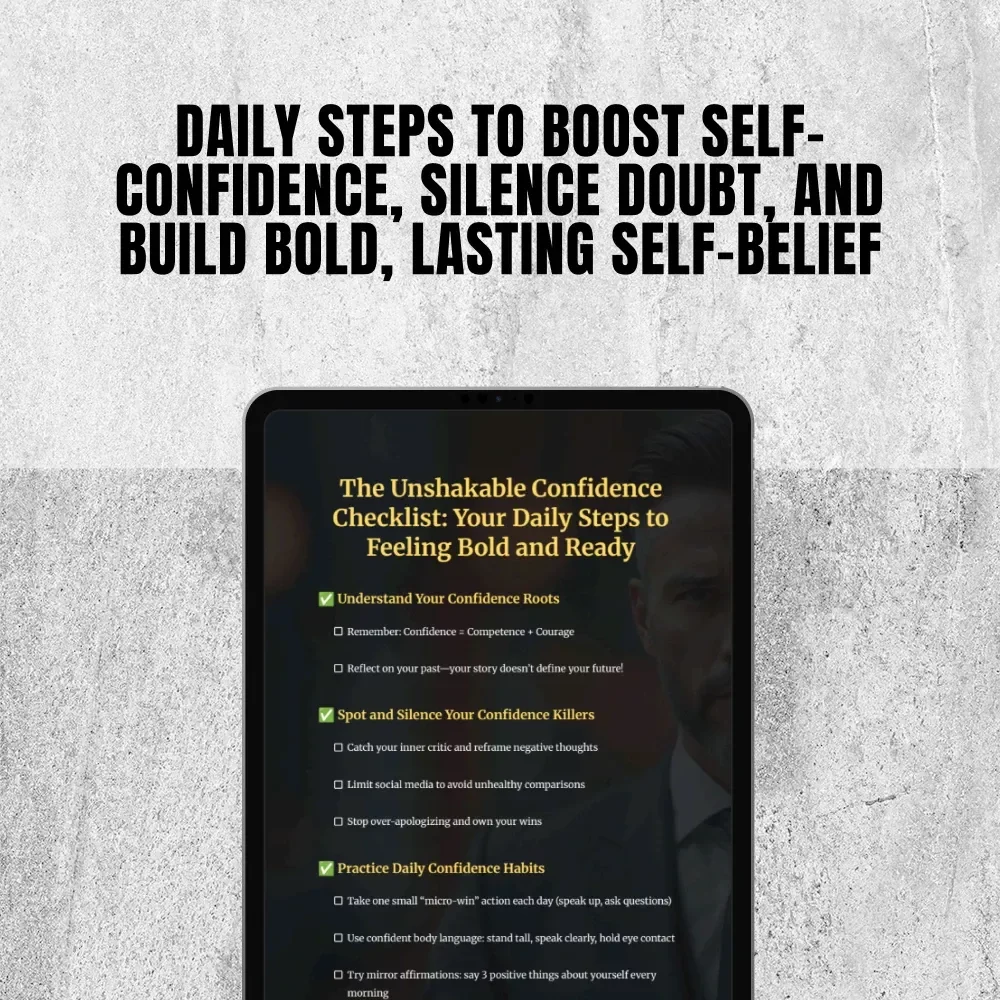 The Unshakable Confidence Checklist: Your Daily Steps to Feeling Bold and Ready | Digital Download for How to Build Confidence | Self-Growth Checklist