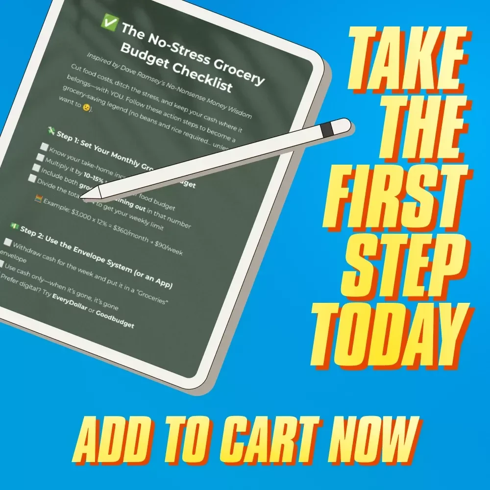 The No-Stress Grocery Budget Checklist | Save Money on Groceries | Dave Ramsey Budget Printable