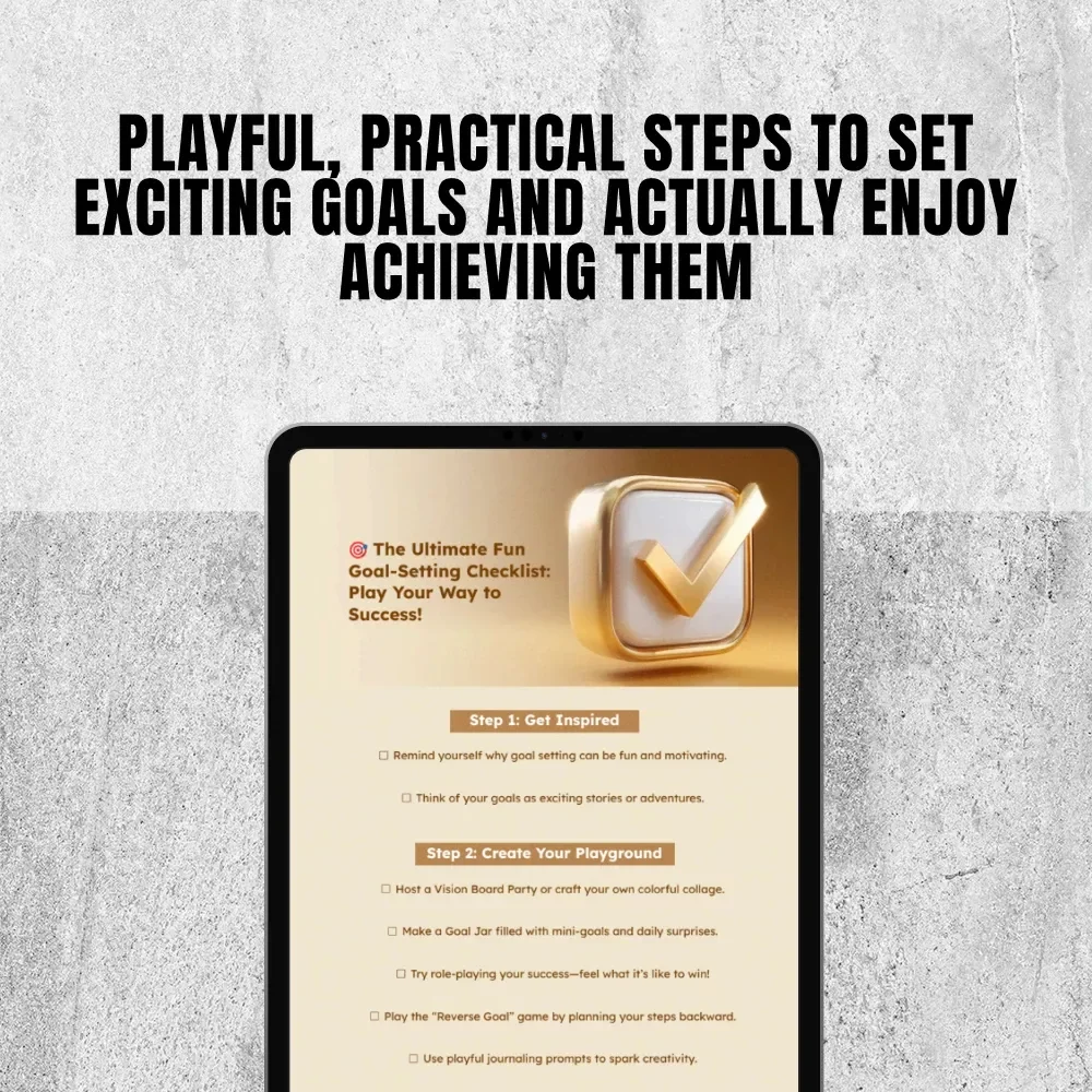 The Ultimate Fun Goal-Setting Checklist: Play Your Way to Success! | Fun Goal Setting Activity for Adults | Vision Board Party, Goal Jar, Journal Prompts PDF