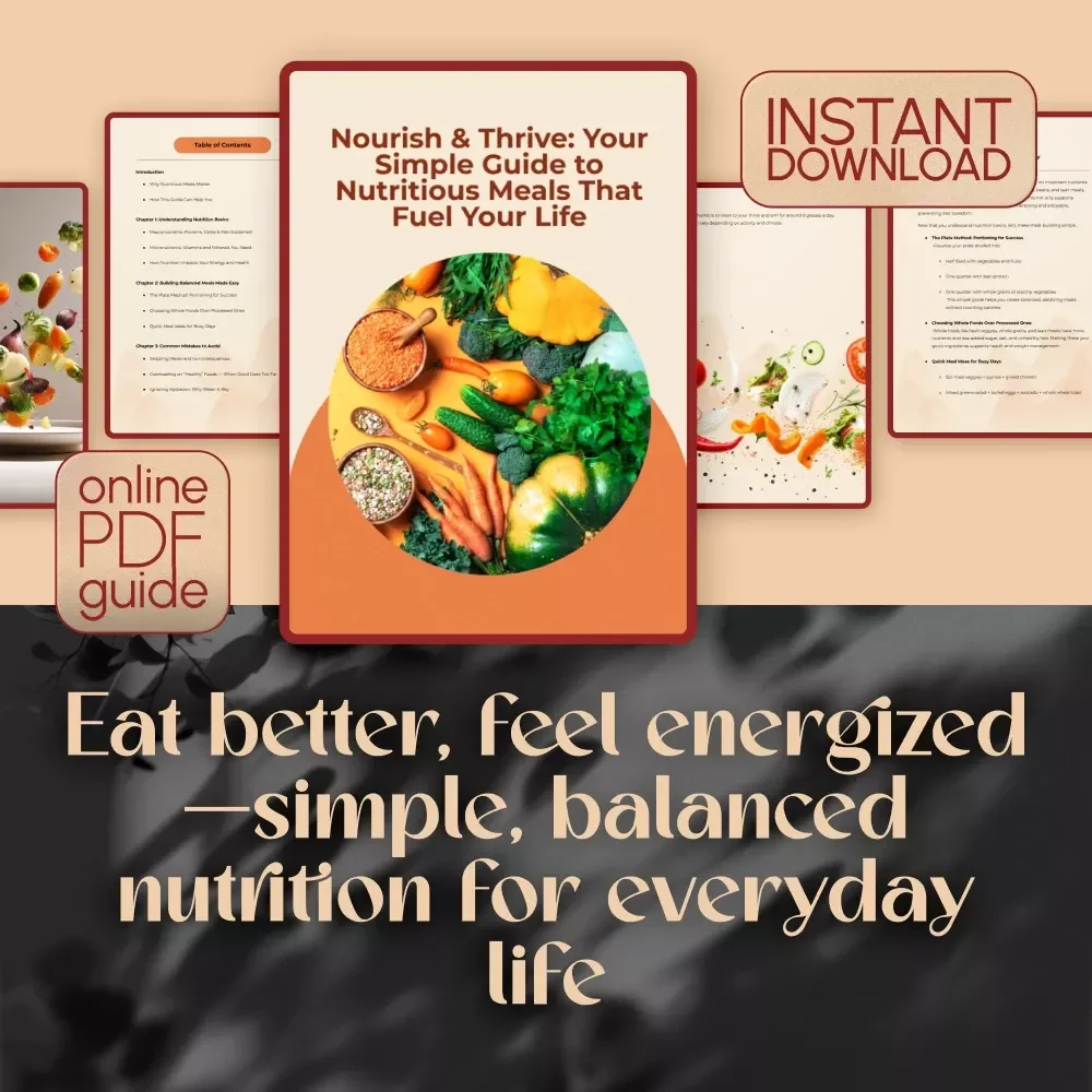 Nourish & Thrive: Your Simple Guide to Nutritious Meals That Fuel Your Life | Digital Guide for Healthy Eating, Meal Prep, and Balanced Nutrition PDF