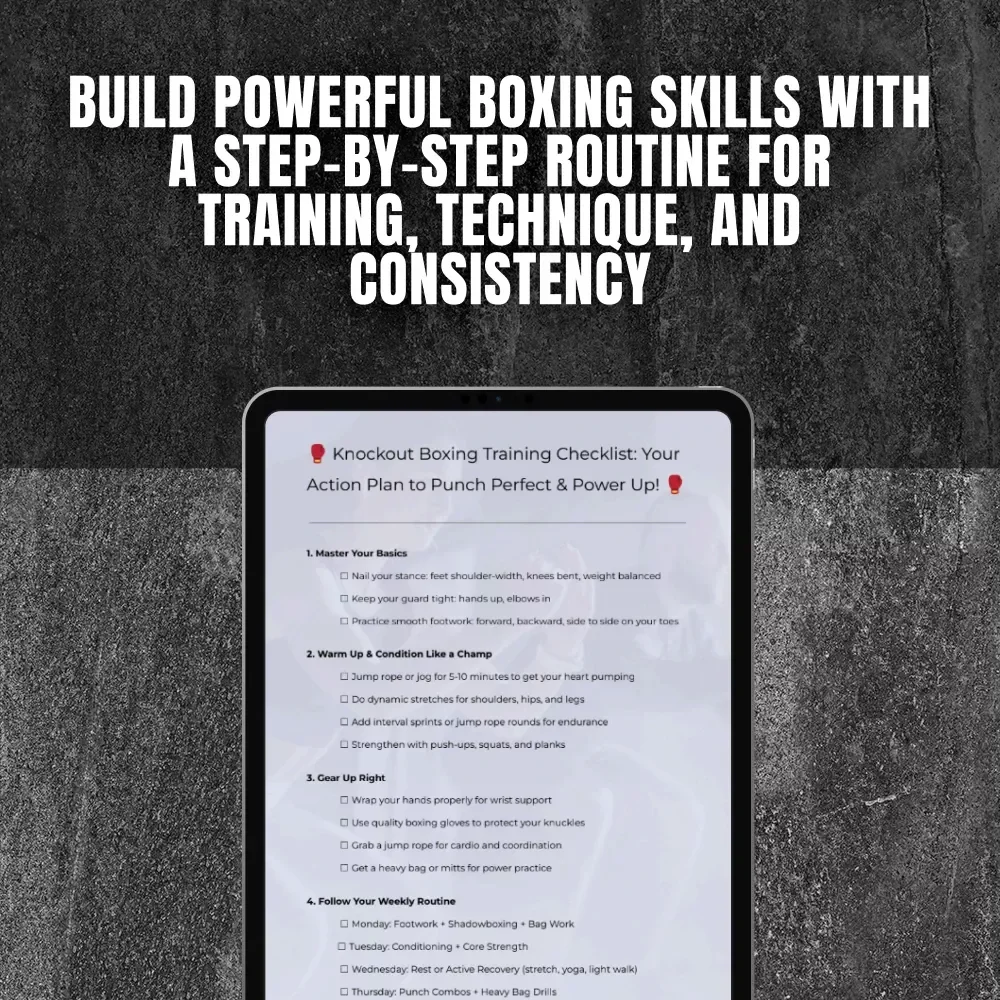 Knockout Boxing Training Checklist: Your Action Plan to Punch Perfect & Power Up | Printable Boxing Training Routine PDF | Digital Download
