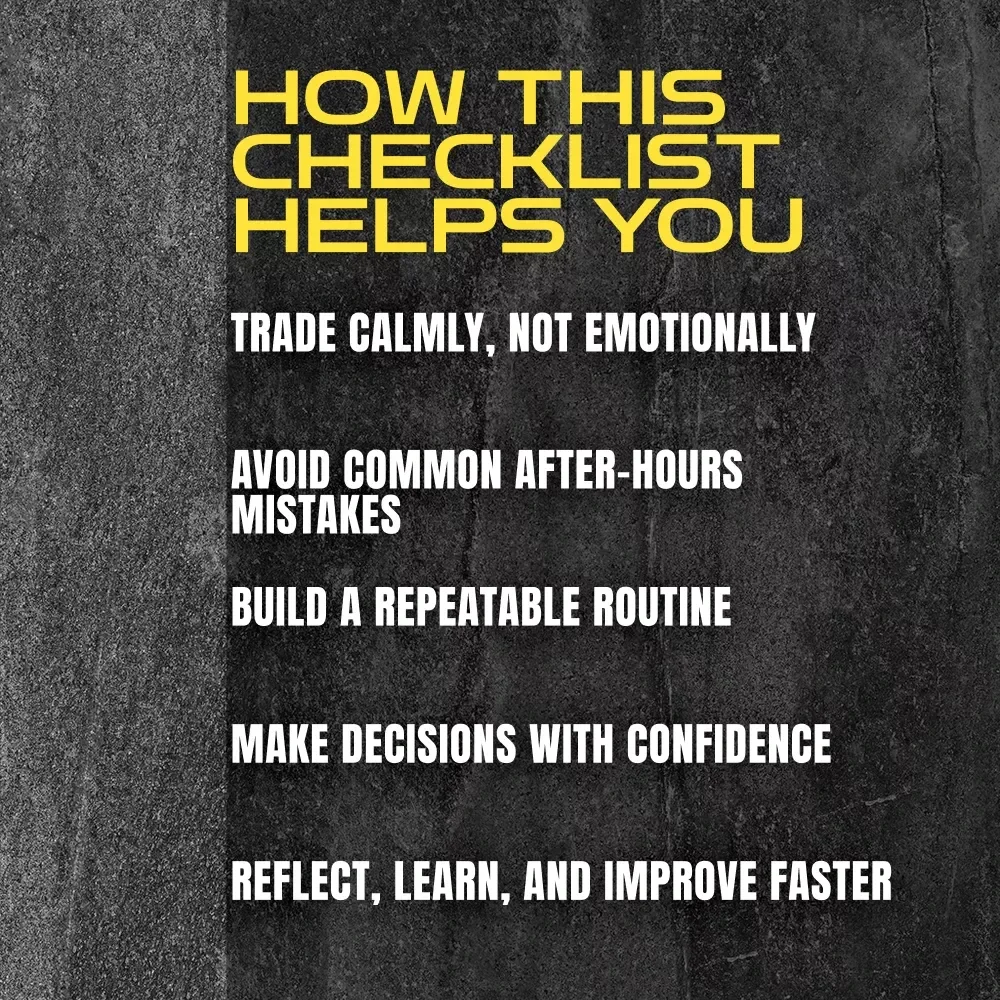 The After-Hours Trader’s Quick-Start Checklist | How to Trade After Hours | Printable Digital Download