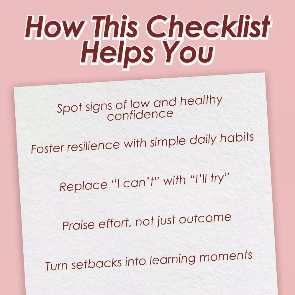 Confidence Building Checklist for Parents | How to Build a Child’s Confidence | Printable Parenting Guide