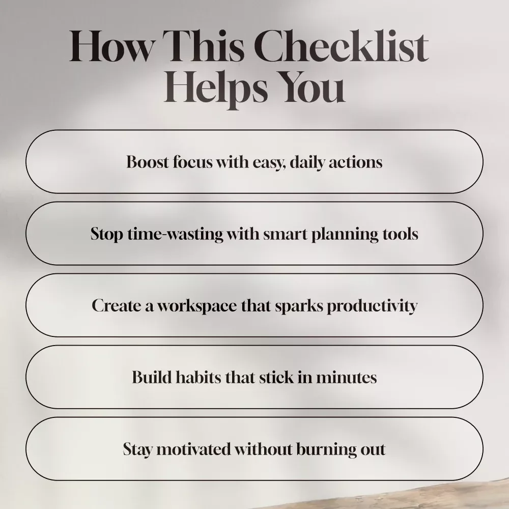 The Power-Up Productivity Checklist | How to Become More Productive in Life | Daily Productivity Guide & Habit Tracker