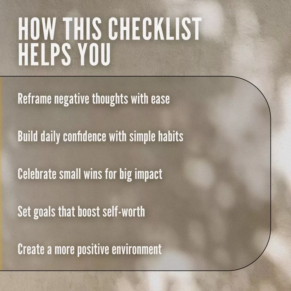 Your Ultimate Glow-Up Checklist: 10 Steps to Boost Your Self-Esteem Today | 10 Things to Boost Your Self Esteem | Confidence Building Digital Download