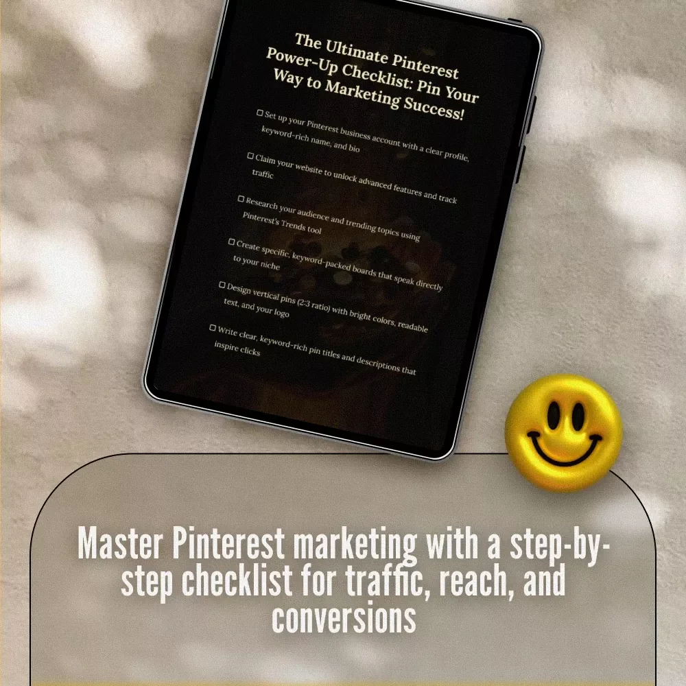 The Ultimate Pinterest Power-Up Checklist: Pin Your Way to Marketing Success | Pinterest Marketing Strategy Guide | Digital Download for Bloggers & Online Sellers