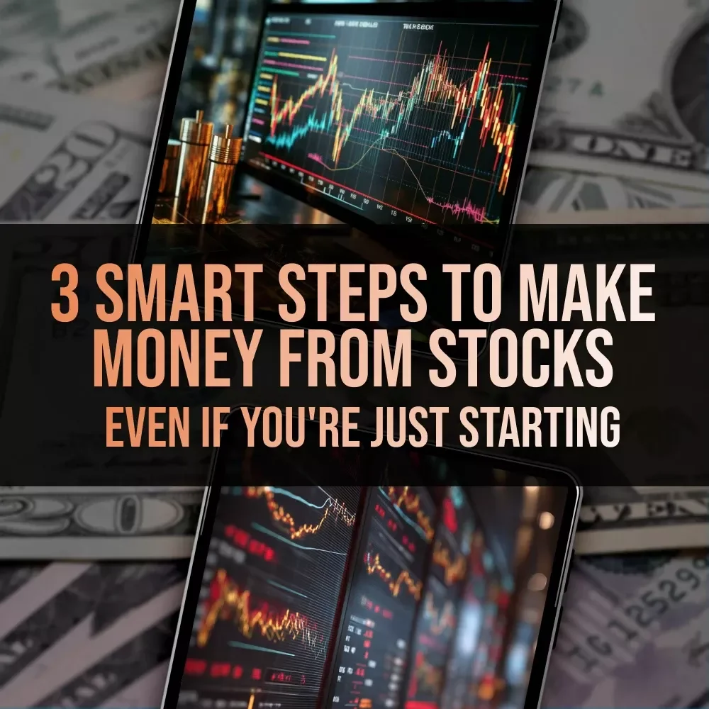 3 Smart Steps to Make Money from Stocks (Even If You're Just Starting) – Beginner’s Stock Market Guide | How Do I Make Money from Stocks | Digital Download eBook Checklist